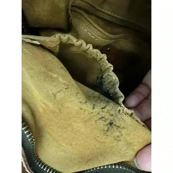 Patricia Nash Poppy Tote Shoulder Bag, 100% Italian Leather, Tan, Top Zip - Picture 12 of 12